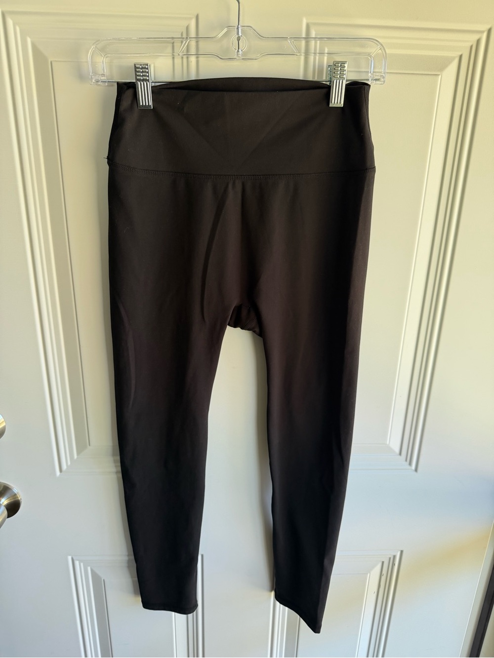 HALIO Black Active Leggings with Yellow Logo Detail